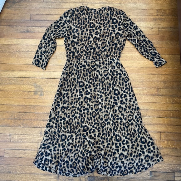 NWT REFORMATION Leopard Animal Print ALMA Crepe Midi Dress Sz 12 - Picture 8 of 10